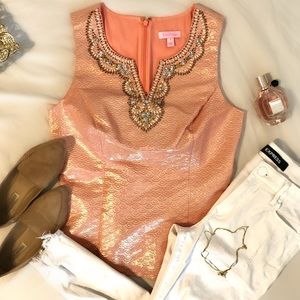 Lilly Pulitzer brocade peplum top 💫